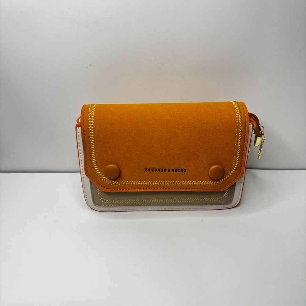 Women's Gold Crossbody Bag with Wide Strap - Picture 4 of 8